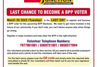 Last 3 days left to register for voter registration for BPP Election